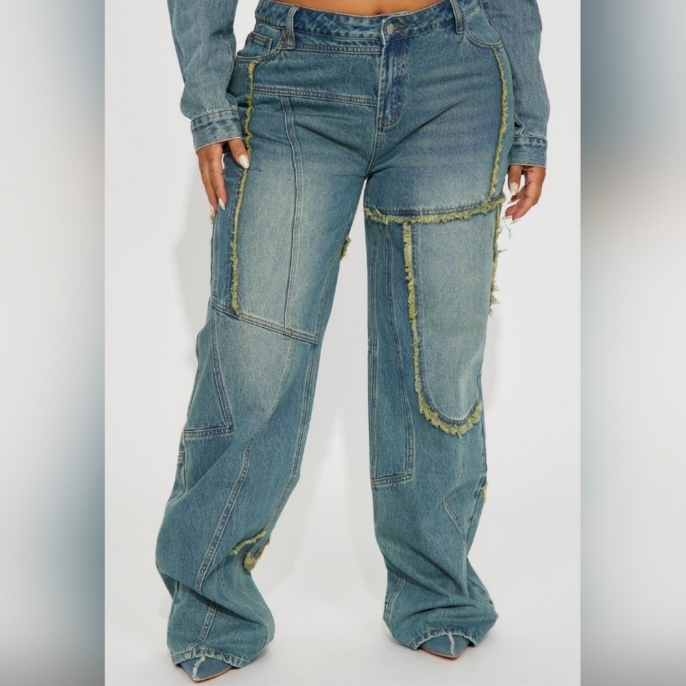 Fashion Nova Blue Flare & Wide Leg Jeans
